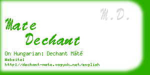 mate dechant business card
